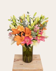bouquet de lys multicolore tons chauds Monsieur marguerite comparateur bloomyrama