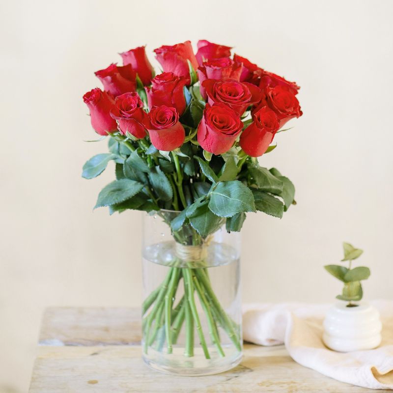 Brassée roses rouges moyen boutons livraison interflora comparateur de fleurs bloomyrama