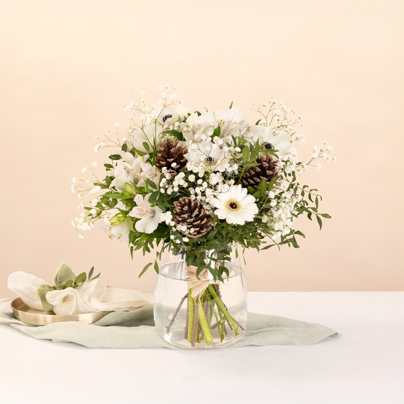 Bouquet blanc flocon de neige anémones livraison interflora comparateur bloomyrama