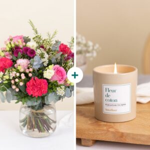 Bouquet Rosa bella bougie parfumée Interflora comparateur de fleurs bloomyrama