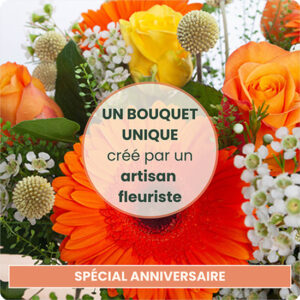 Bouquet de fleurs anniversaire 123fleurs vu sur le comparateur de fleurs bloomyrama