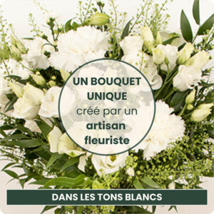 bouquet du fleuriste tons blancs livré par 123fleurs trouvé sur le comparateur de fleurs bloomyrama