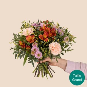 Bouquet Douce Harmonie deuil chrysanthème saumon rose orange bloomyrama