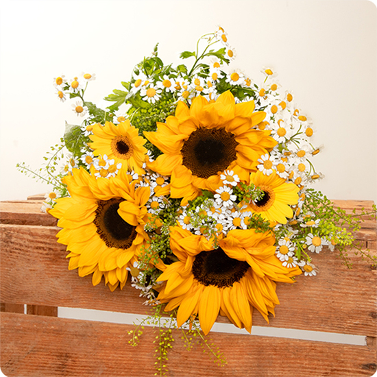 Bouquet tournesols champêtre 123fleurs bloomyrama
