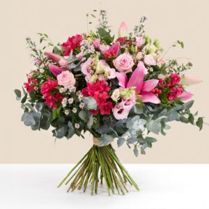 Bouquet émotion symphonie florale lys roses lisianthus interflora disponible sur le comparateur bloomyrama