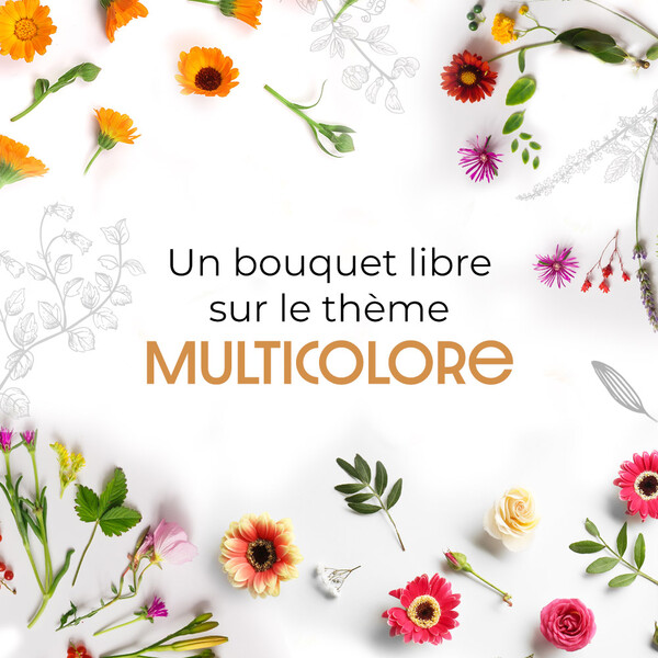 Bouquet multicolore Florajet fleurs de saison couleurs vives bloomyrama