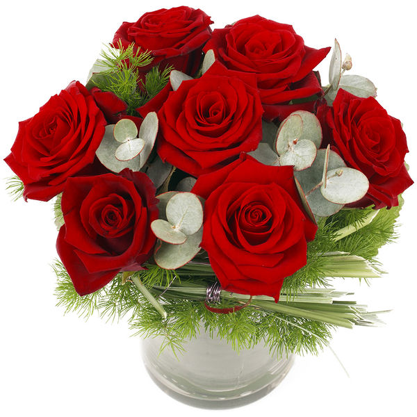 Composition roses rouges élégantes bouquet romantique florajet vu sur le comparateur de fleurs bloomyrama