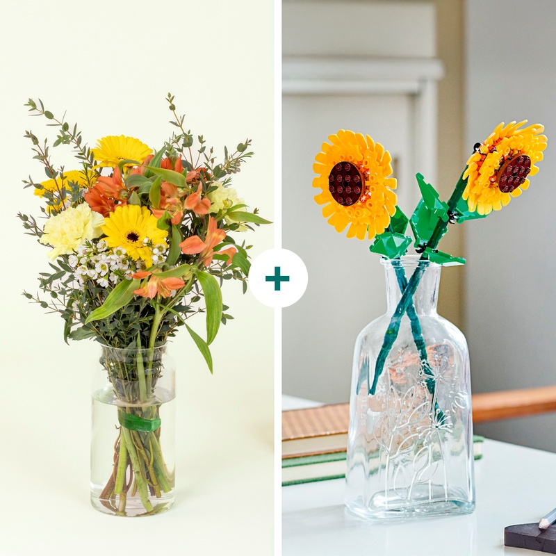 Coffret LEGO Tournesols interflora vu sur le comparateur bloomyrama