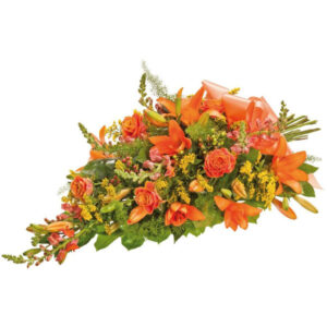 Gerbe Tendre Attention aux fleurs de saison pour hommage funéraire Florajet disponible sur le comparateur bloomyrama