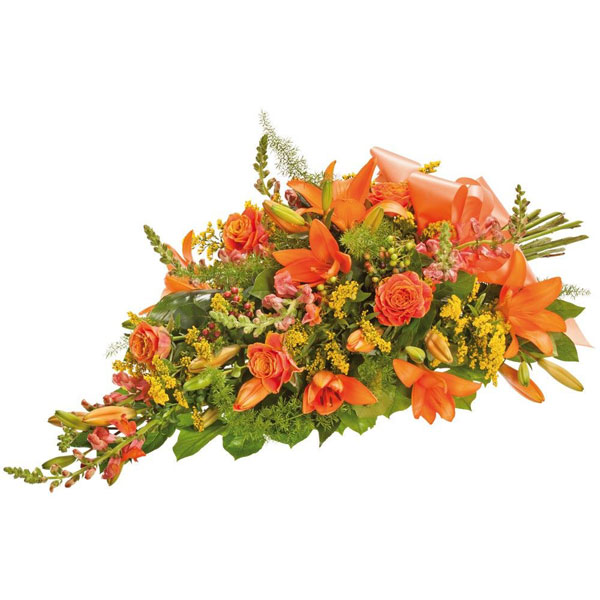 Gerbe Tendre Attention aux fleurs de saison pour hommage funéraire Florajet disponible sur le comparateur bloomyrama