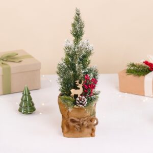 Sapin blanc décoré naturel en pot avec décorations de Noël livraison par Interflora sur le comparateur de fleurs bloomyrama