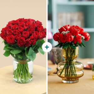 Duo Premium de Roses LEGO Interflora roses fraîches et roses design livraison par Interflora sur le comparateur de fleurs bloomyrama
