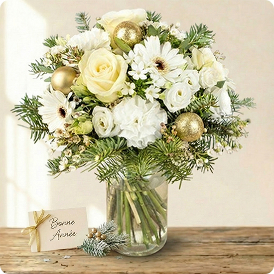 bouquet blanc bonne année livraiosn 123fleurs comparateur de fleurs bloomyrama