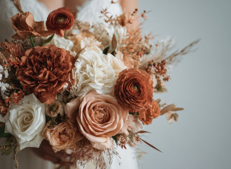 Bouquet de la mariée marron mariage fleurs comparateur bloomyrama