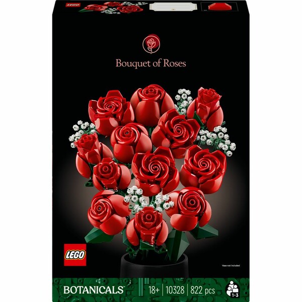 Bouquet de roses rouges LEGO Botanicals à assembler avec tiges élégantes Florajet disponible sur le comparateur bloomyrama