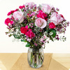 Bouquet rond de roses roses et fleurs fuchsia tendre 123 Fleurs disponible sur le comparateur bloomyrama