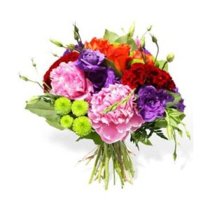 Bouquet rond coloré pivoines et roses Agitateur Floral disponible sur bloomyrama