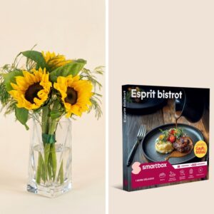 Bouquet de tournesols et Smartbox bistrot Interflora disponible sur le comparateur bloomyrama