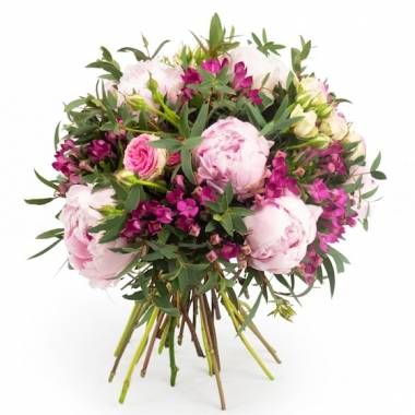 Bouquet de pivoines et roses roses Agitateur Floral disponible sur bloomyrama