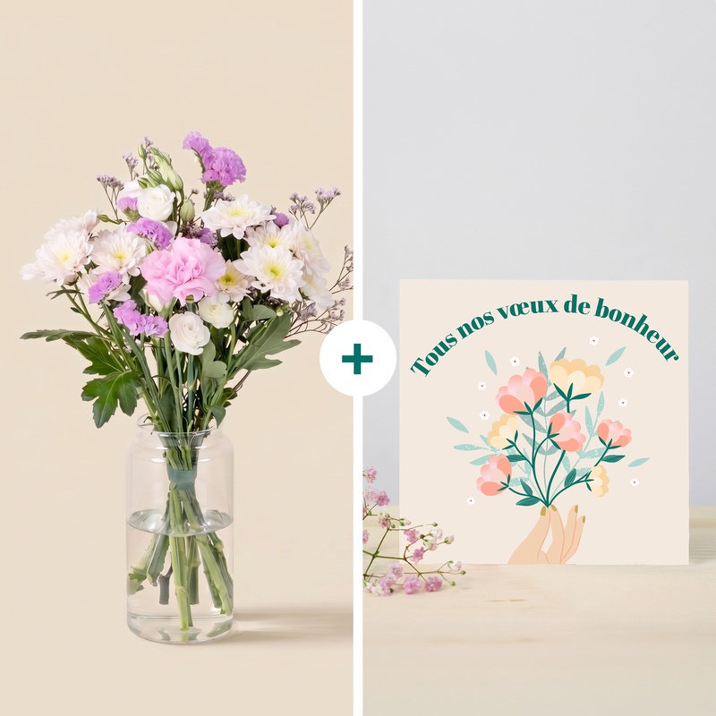Bouquet de fleurs fraîches aux tons doux et élégants Interflora disponible sur le comparateur bloomyrama